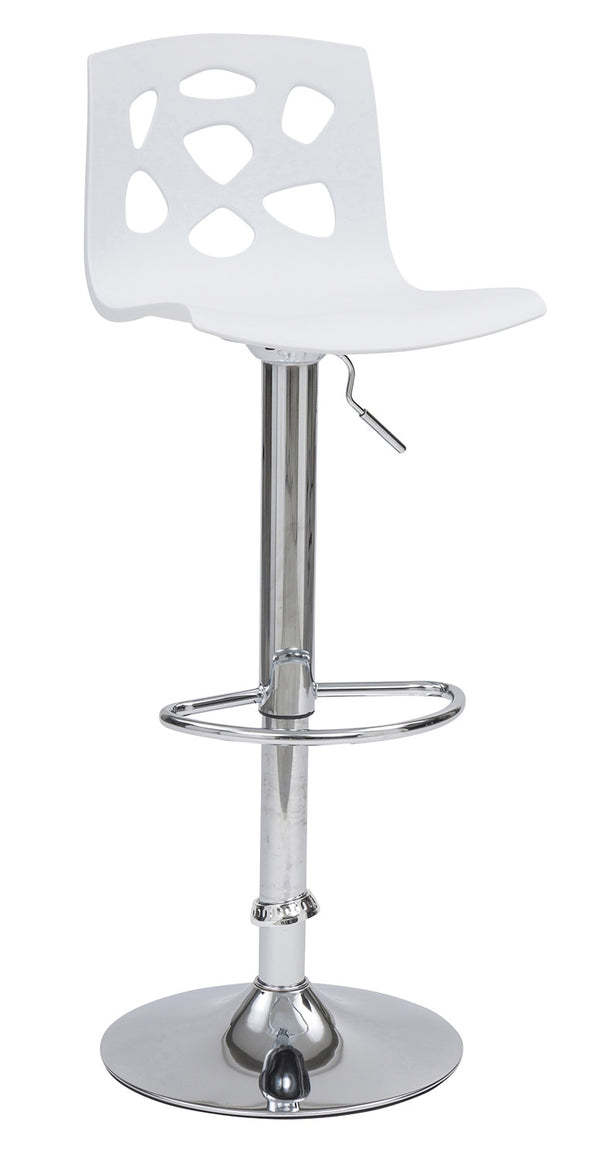 prezzo Hocker mit Gasdruckfeder-Drehsitz aus weißem Manchester-Polypropylen