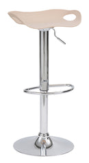 Sgabello con Alzata a Gas Seduta Girevole in Polipropilene Panna-1