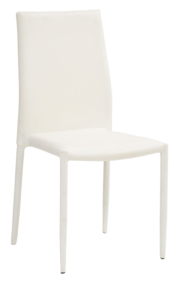 sconto Gepolsterter Stuhl 46x50x89 cm in Kunstleder Dani Plus Weiß