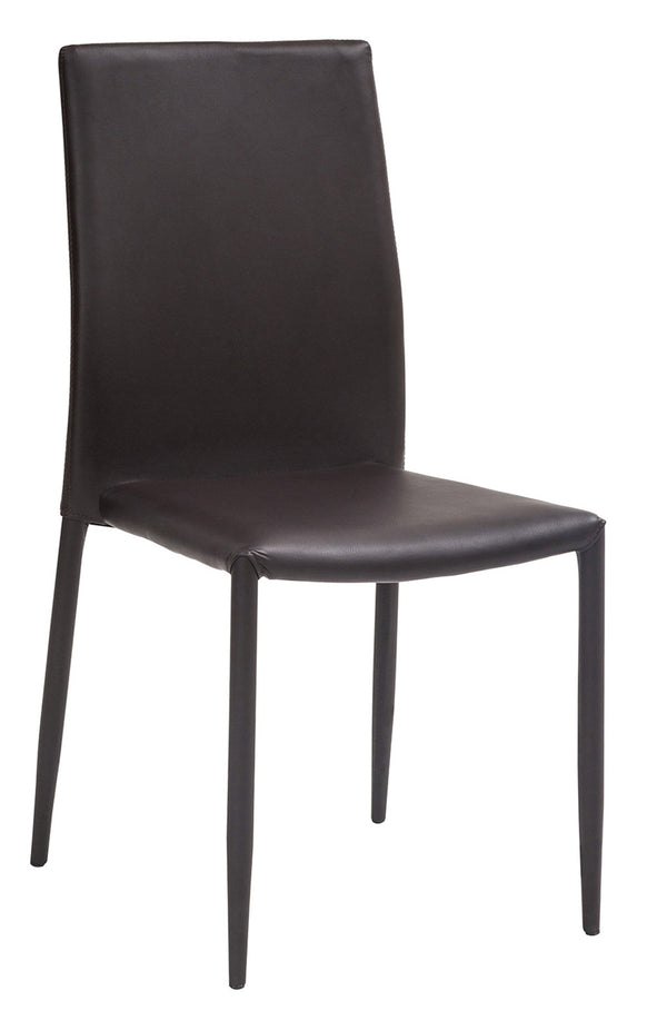 Gepolsterter Stuhl 46x50x89 cm in Kunstleder Dani Plus Moka sconto