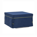 Pouf Letto Trasformabile Pieghevole con Materasso Rivestimento Blu-2