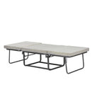 Pouf Letto Trasformabile Pieghevole con Materasso Rivestimento Grigio-7