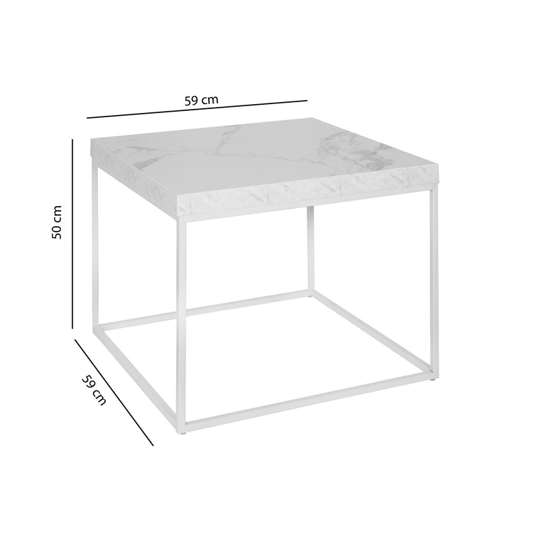Tavolino Squared Bianco Opaco Quadrato-4