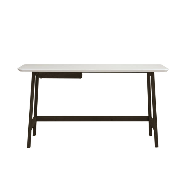 sconto Schreibtisch aus Holz mit Schublade 75x55,5x140 cm Schwarz und Weiß