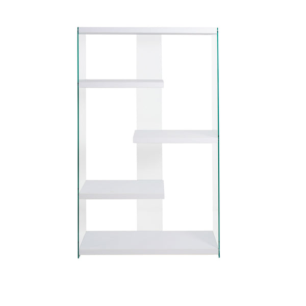 Bücherregal aus Glas 91,5x30x160 cm Weiß sconto