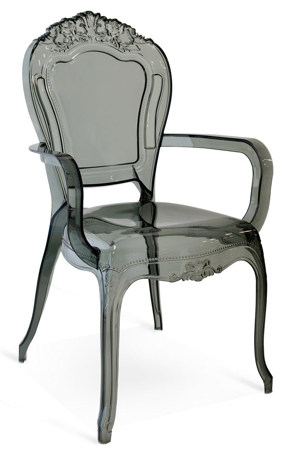 Chimera Methacrylat-Stuhl für den Innenbereich, transparent, grau, 45 x 42 x 97 cm sconto