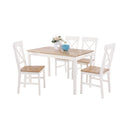 Set Woody Tavolo e 4 sedie Rovere Gambe Bianche-1