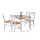 Set Woody Tavolo e 4 sedie Rovere Gambe Bianche-4