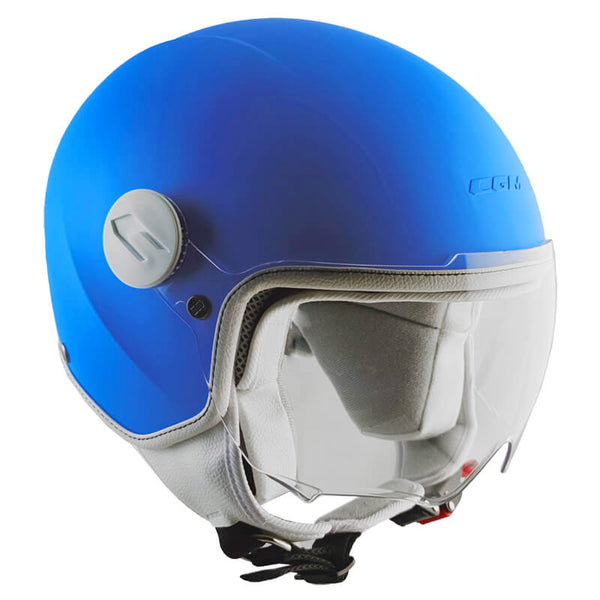Demi-Jet Helm für Kinder Geformtes Visier CGM Magic Mono 205A Matt Blau Verschiedene Größen sconto