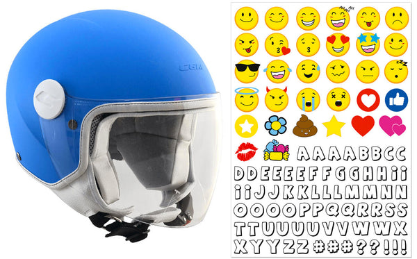 prezzo Demi-Jet-Helm für Kinder, langes Visier, CGM Magic Smile 205S, Mattblau, verschiedene Größen