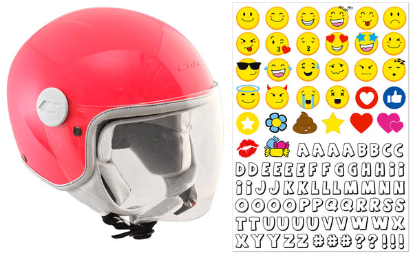 sconto Demi-Jet-Helm für Kinder mit langem Visier CGM Magic Smile 205S Pink Fluo Verschiedene Größen