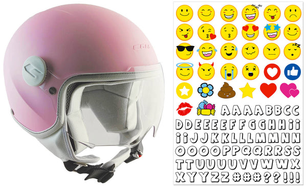 acquista Demi-Jet Helm für Kinder Geformtes Visier CGM Magic Smile 205S Matt Pink Verschiedene Größen