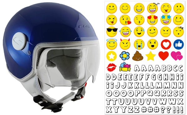 prezzo Demi-Jet-Helm für Kinder CGM Magic Smile 205S Blue Metallic Shaped Visier Verschiedene Größen