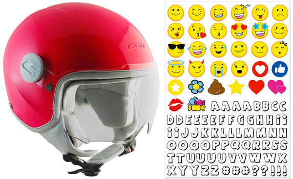 prezzo Demi-Jet-Helm für Kinder CGM Magic Smile 205S Pink Fluo geformtes Visier Verschiedene Größen