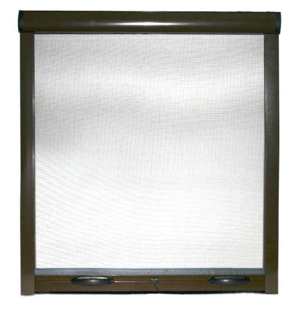 Roll-Moskitonetz für Fenster aus braunem Aluminium, verschiedene Größen sconto