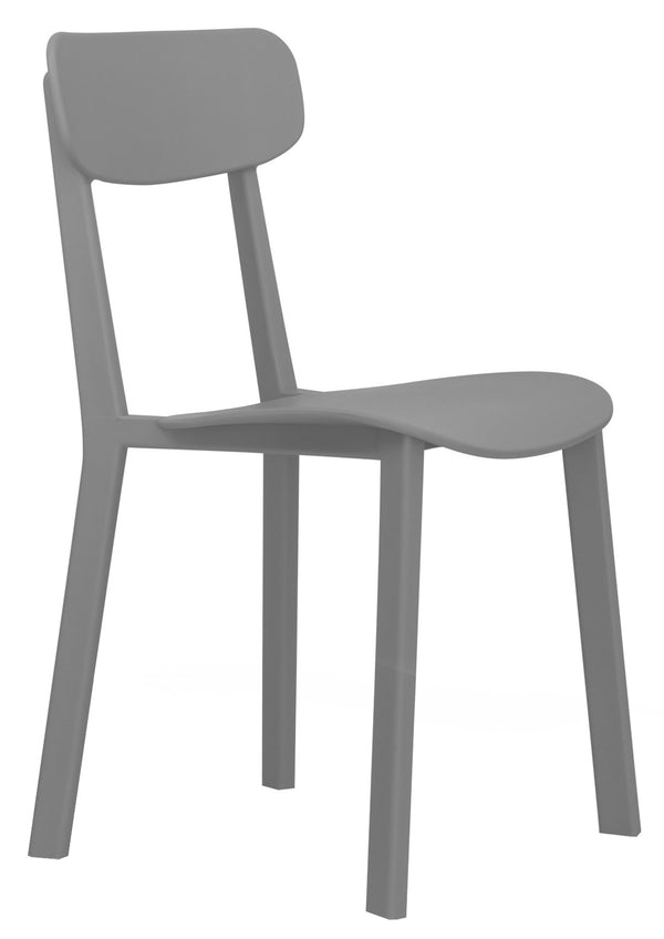 Chapeau Grauer Stuhl aus Polypropylen 81x45x39 cm sconto