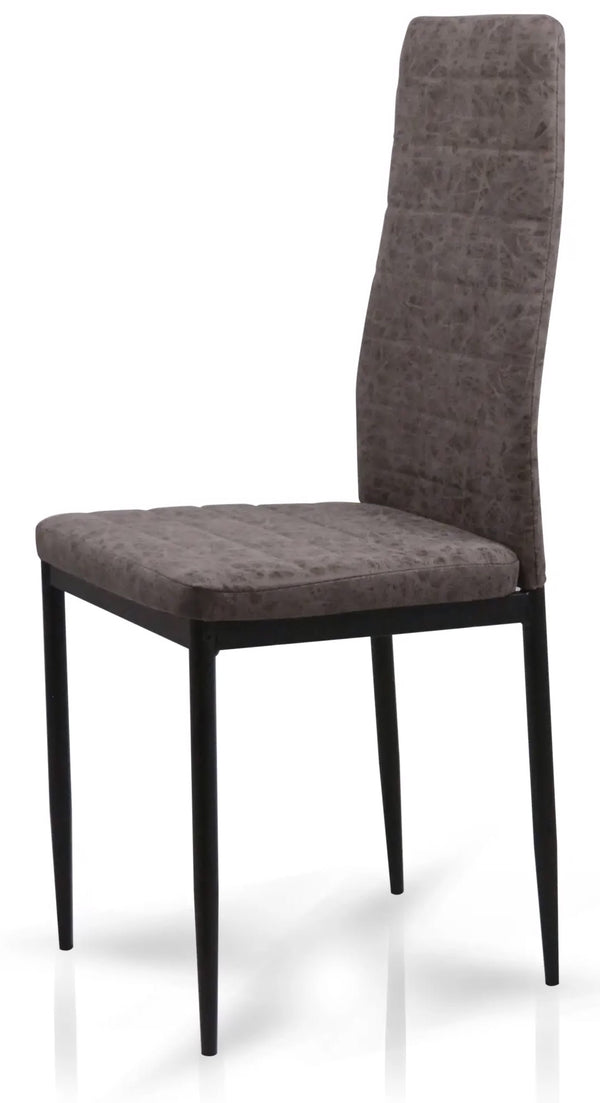 sconto Gepolsterter Stuhl 40x47x96 cm aus mechanischem Kunstleder Queen Tortora