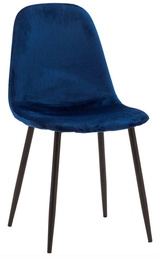 acquista Gepolsterter Stuhl 44x39x85 cm in Sky Plus Blue Velvety Fabric