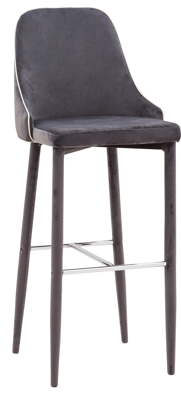 sconto Hoher Hocker 45x50x110 cm in Samtstoff New Plana Plus Cenere