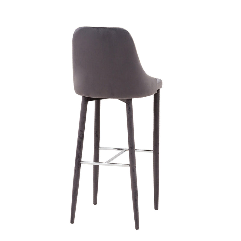 Sgabello Alto 45x50x110 cm in Tessuto Vellutato New Plana Plus Cenere-4