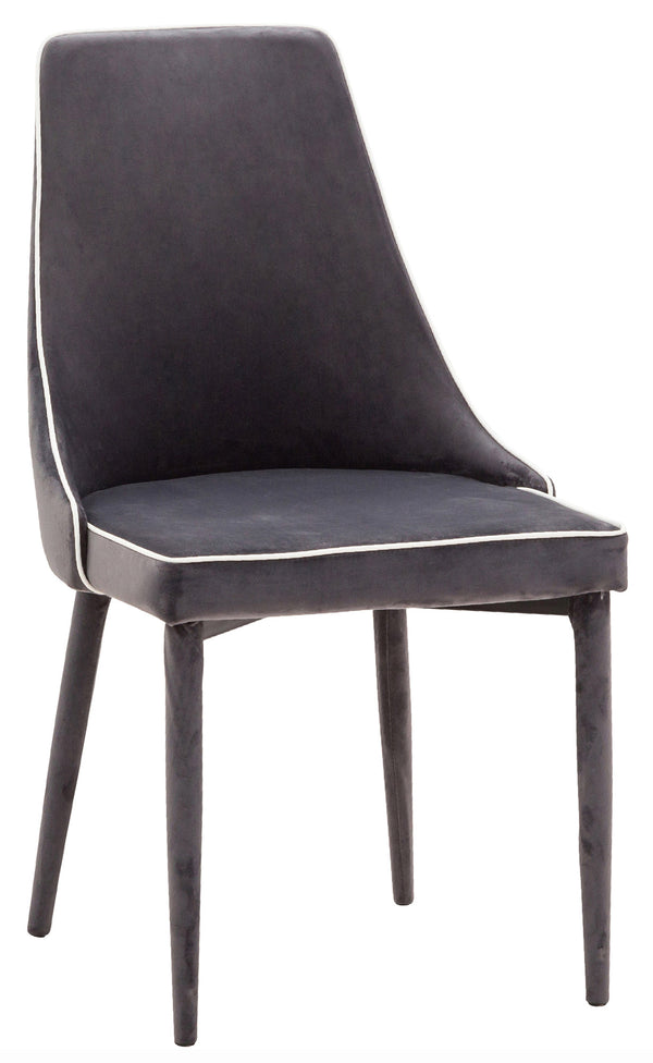 Gepolsterter Stuhl 47x57x88 cm in New Plana Plus Cenere Velvety Fabric sconto