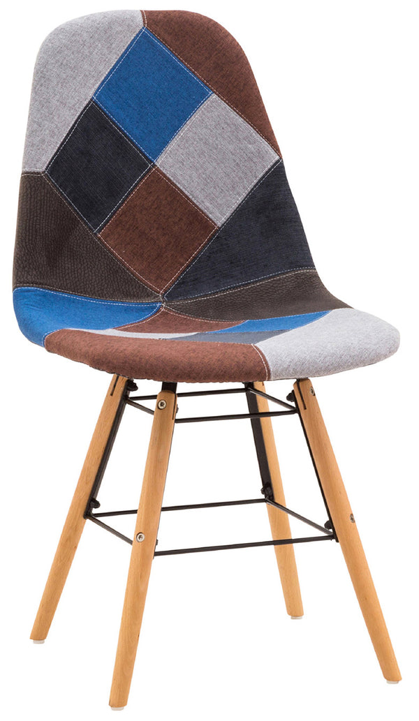 Gepolsterter Stuhl 85 x 45 x 42 cm aus Neon 3 Plus Multicolor Patchwork-Stoff acquista