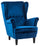 Gepolsterter Sessel 84x102x103 cm in kobaltblauem Julia Plus Samtstoff