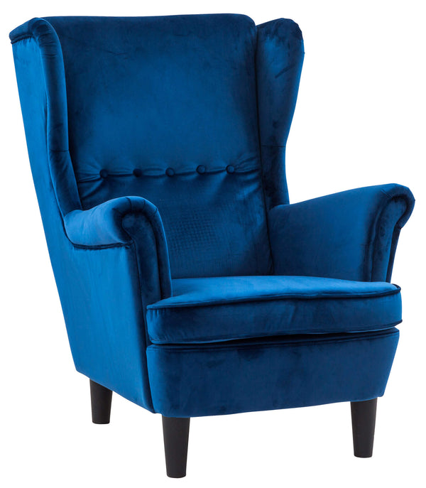 Gepolsterter Sessel 84x102x103 cm in kobaltblauem Julia Plus Samtstoff sconto