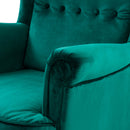 Poltrona Imbottita 84x102x103 cm in Tessuto Velluto Julia Plus Verde Petrolio-3