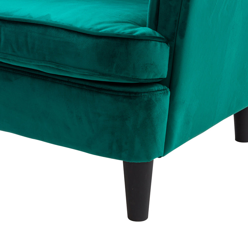 Poltrona Imbottita 84x102x103 cm in Tessuto Velluto Julia Plus Verde Petrolio-4