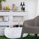 Tavolino Evolution Stone, Resina Bianco Laccato Opaco-2