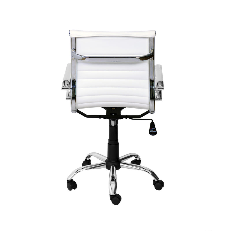 Sedia Poltrona Direzionale da Ufficio in Similpelle Akka Bianca-3