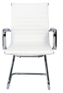 Sedia Poltrona Attesa da Ufficio in Similpelle Akka Bianca-6