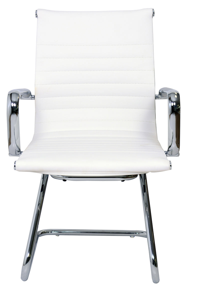 Sedia Poltrona Attesa da Ufficio in Similpelle Akka Bianca-6