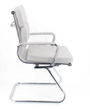 Sedia Poltrona Attesa da Ufficio in Similpelle Mito Bianca-2