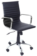 Sedia Poltrona Direzionale da Ufficio in Similpelle Akka Nera-1