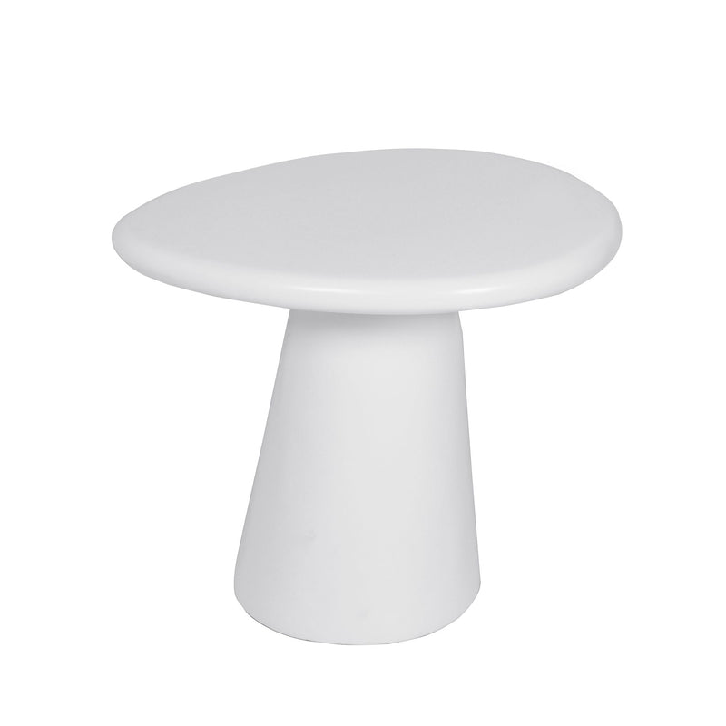 Tavolino Grey Stone, Resina Bianco Laccato Opaco-2