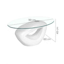 Tavolino Pure Stone, Resina Bianco Laccato Opaco-5