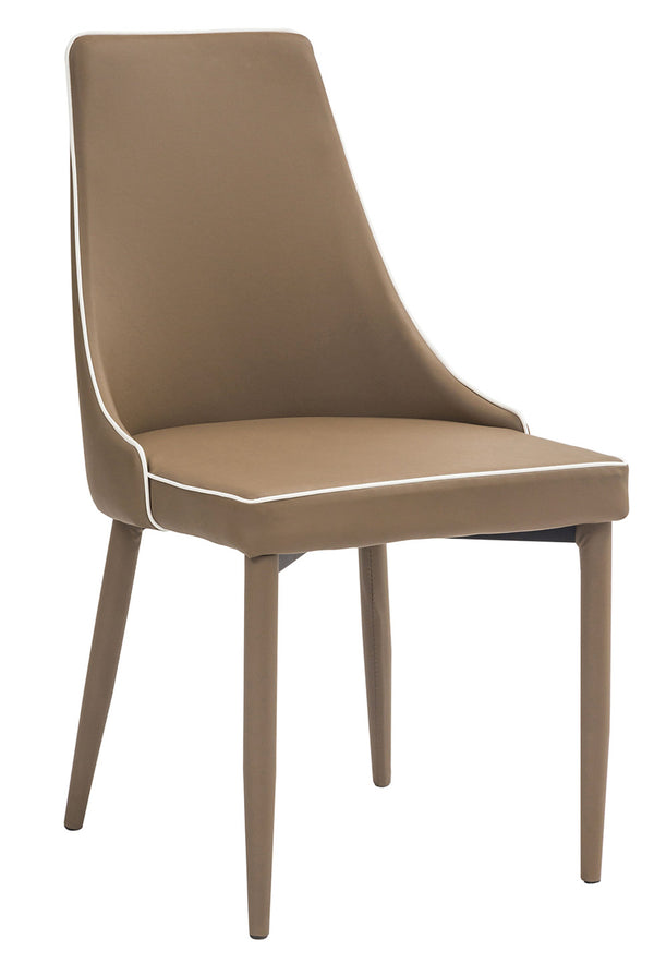 prezzo Gepolsterter Stuhl 47x57x88 cm in Kunstleder New Plana Cappuccino