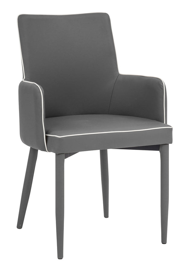online Gepolsterter Sessel 56,5 x 53 x 87 cm aus grauem Plana-Kunstleder