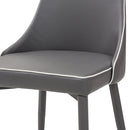 Sedia Imbottita 47x57x88 cm in Similpelle New Plana Cenere-3