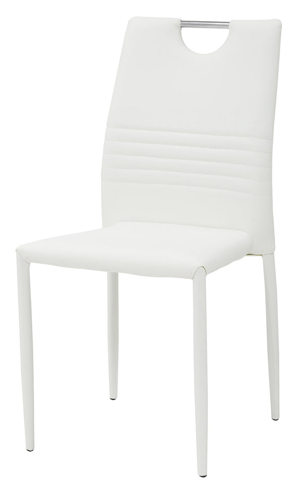 Gepolsterter Stuhl 44x42x90 cm in Kunstleder in Tulip White prezzo