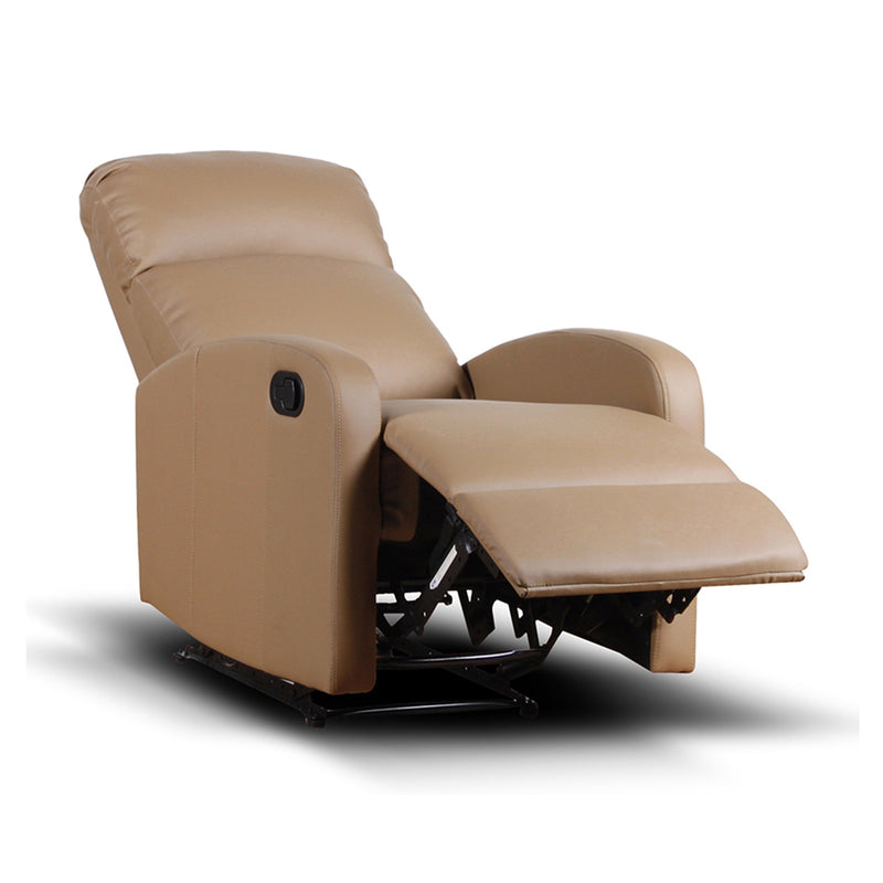 Poltrona Relax Reclinabile Manuale Rivestimento in Similpelle Spike a Cappuccino-2