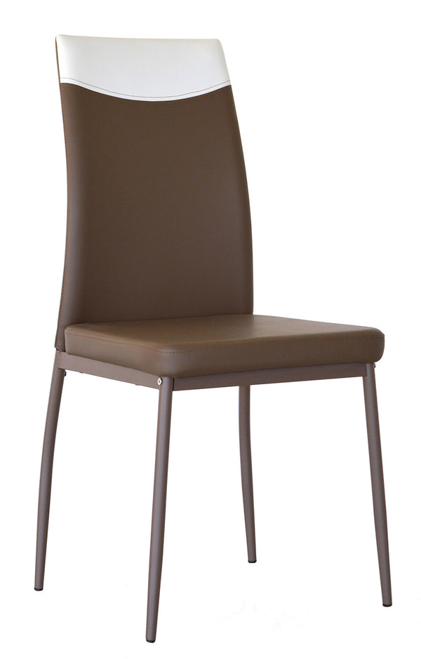 Stuhl Jet 50x44x96 cm in Kunstleder Cappuccino Jet mit weißem Band sconto