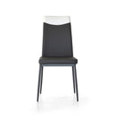 Sedia Jet 50x44x96 cm in Similpelle Grigia Jet con Fascia Bianca-2