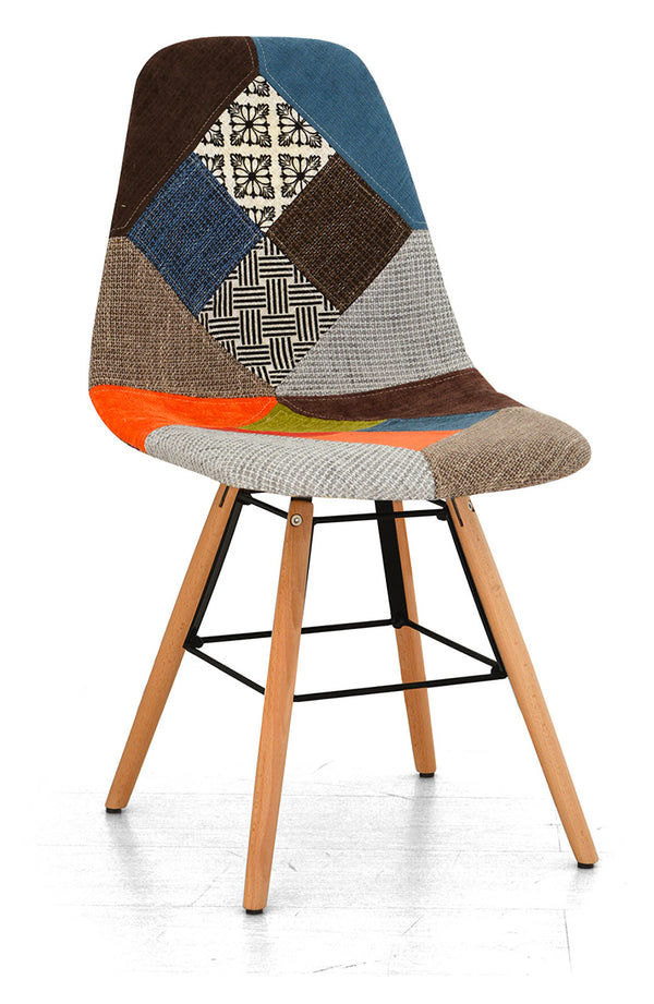 Gepolsterter Stuhl 85x45x42 cm in Neon Patchwork Style Stoff 3 online