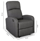Poltrona Relax Reclinabile Manuale Rivestimento in Tessuto Spike a Fume-3