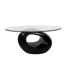 Tavolino Erma 2 Nero da Salotto Ovale-1