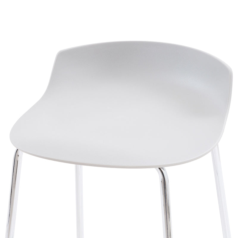 Sgabello da Bar 39x45x78 cm in Polipropilene Oxford Grigio-5