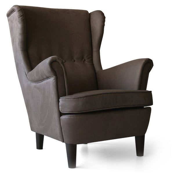 Gepolsterter Sessel 79x86x102 cm in braunem Julia Eco Nubuck Kunstleder online